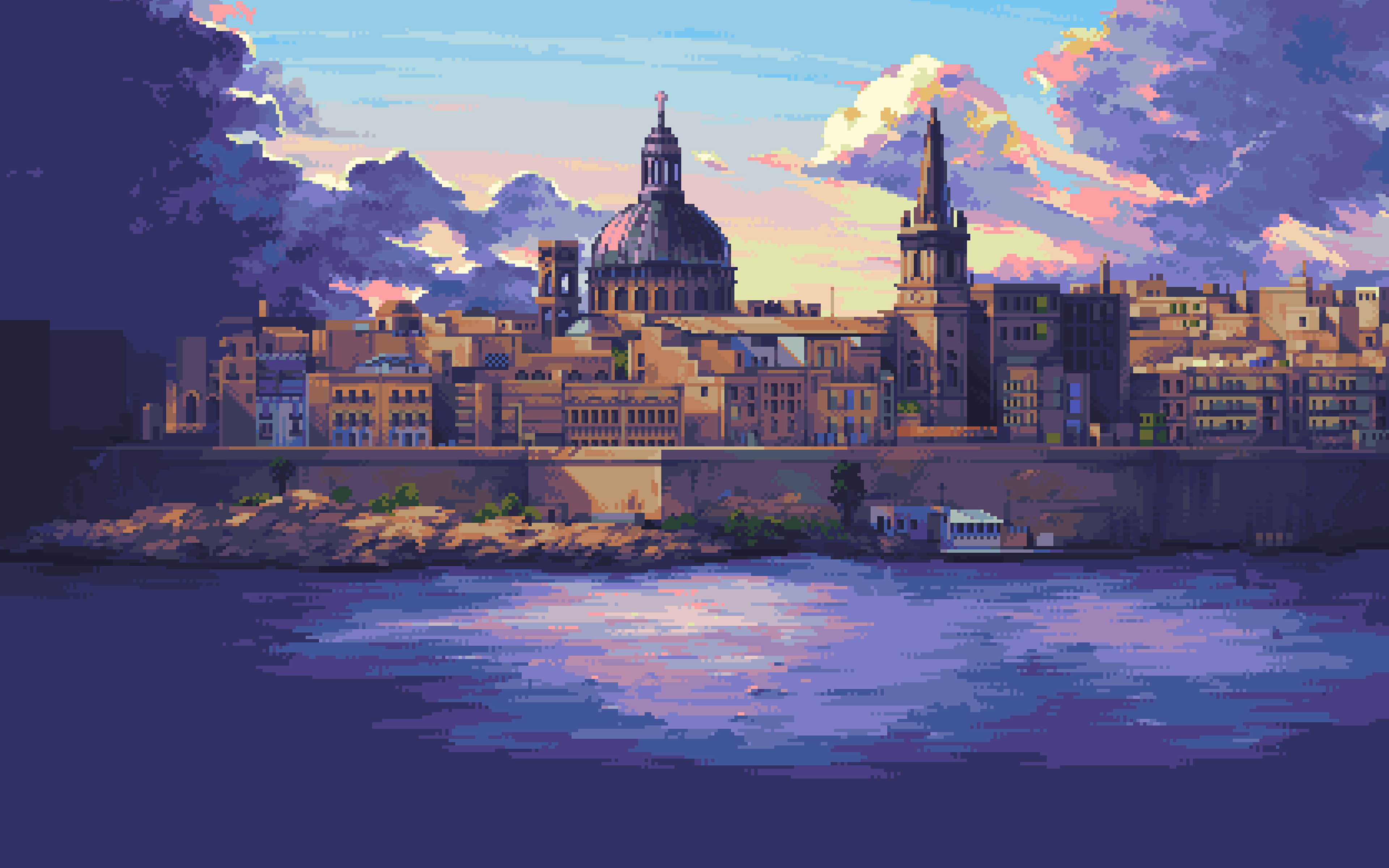 Pixel Art Day Background